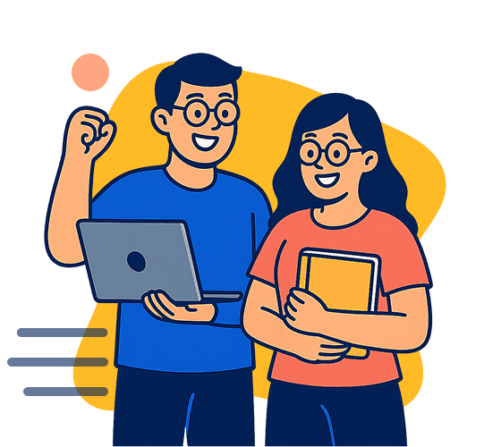 Ilustrasi siswa mendapatkan rekomendasi jurusan kuliah dan roadmap karier
